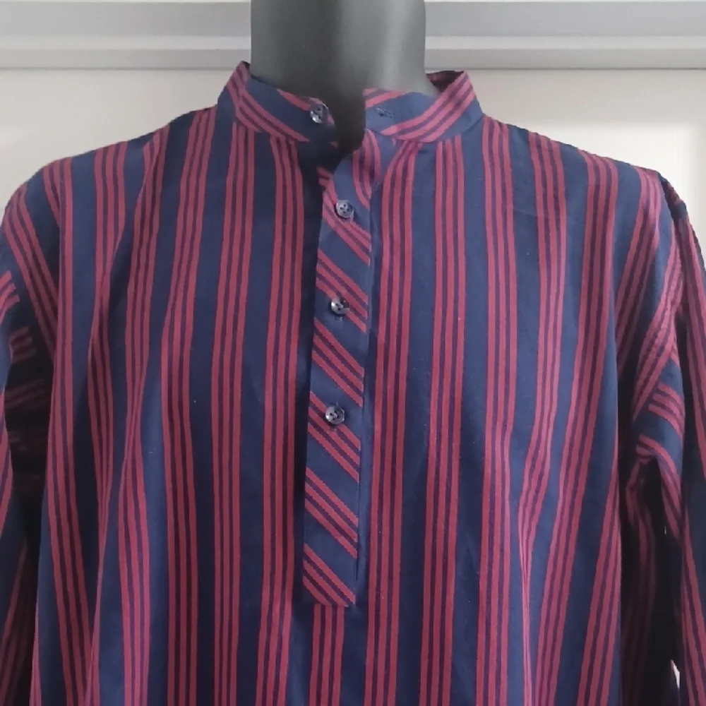 Shatabdi Striped Blue and Red Men's Kurta - Picture 4 of 8